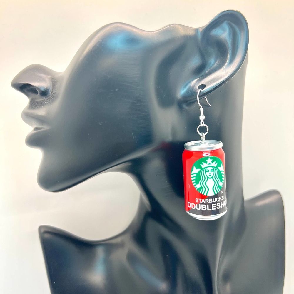 Starbucks Earrings - Coffee Espresso Can Earrings - Drink Earrings - Picture 6 of 7